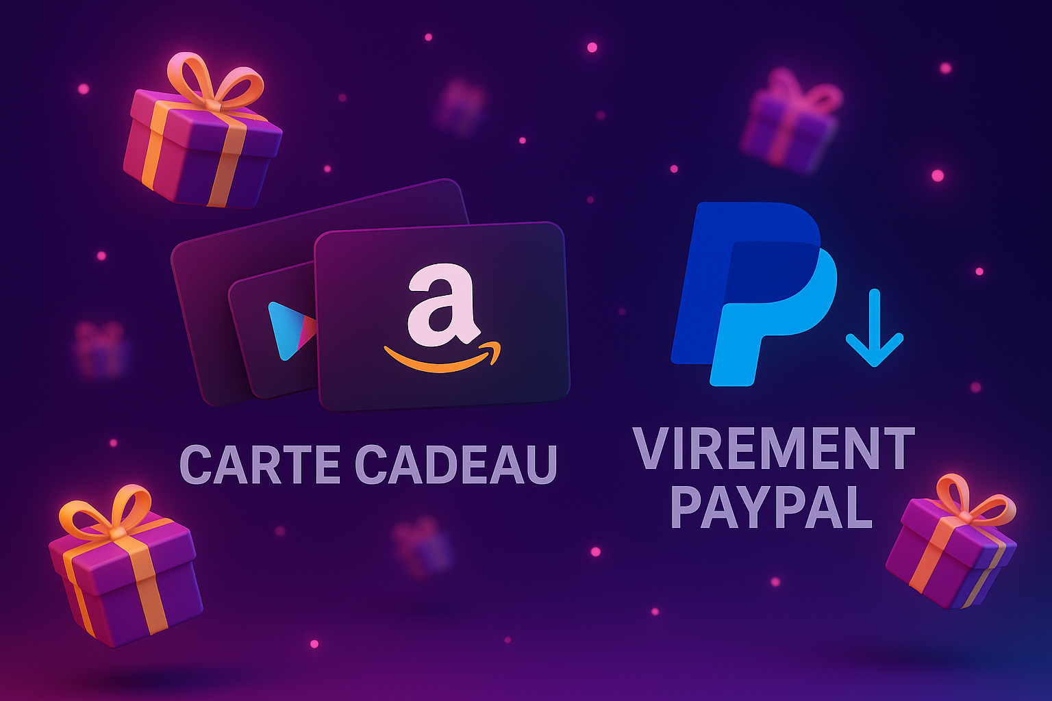 Cartes cadeaux et récompenses PayPal sur GiftPlayz